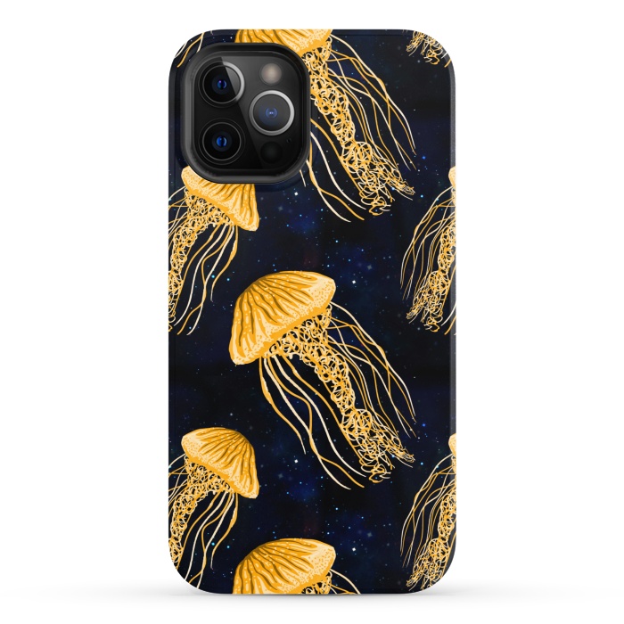 iPhone 12 Pro StrongFit Galaxy Jellyfish Pattern by Julie Erin Designs