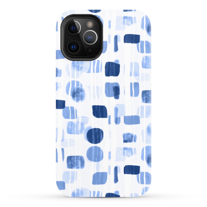 iPhone 12 Pro StrongFit Blue Abstract Gouache Shapes  by Tigatiga