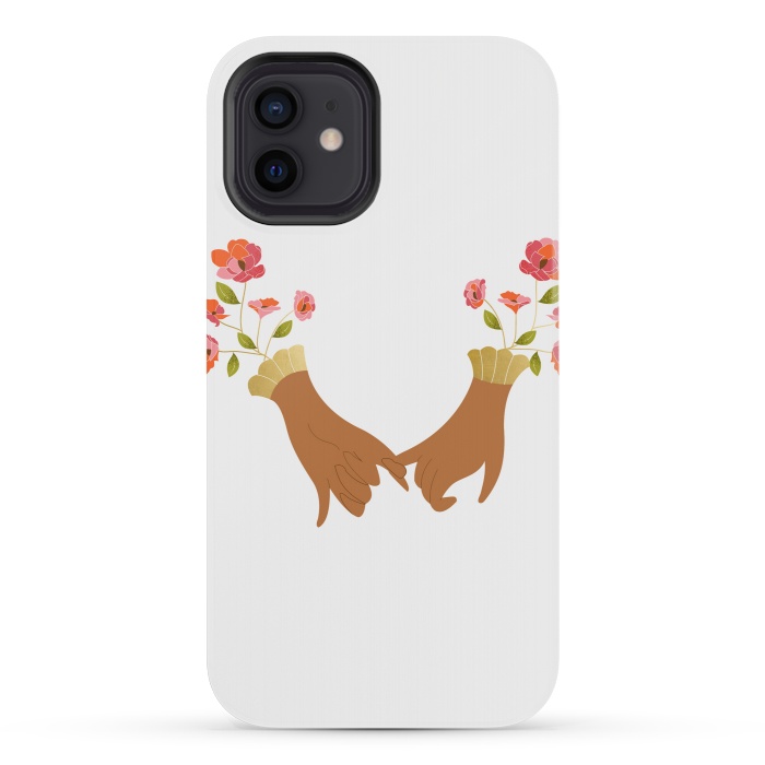 iPhone 12 mini StrongFit I Pinky Promise | Valentine's Day Love Friendship | Floral Botanical Join Hands Forever by Uma Prabhakar Gokhale