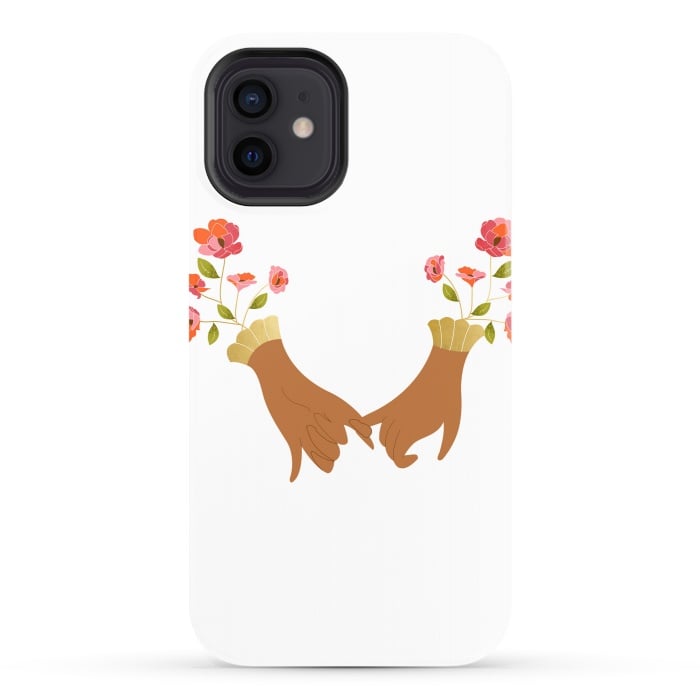 iPhone 12 StrongFit I Pinky Promise | Valentine's Day Love Friendship | Floral Botanical Join Hands Forever by Uma Prabhakar Gokhale