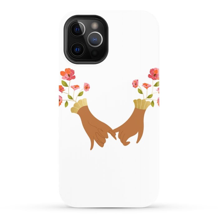 iPhone 12 Pro StrongFit I Pinky Promise | Valentine's Day Love Friendship | Floral Botanical Join Hands Forever by Uma Prabhakar Gokhale