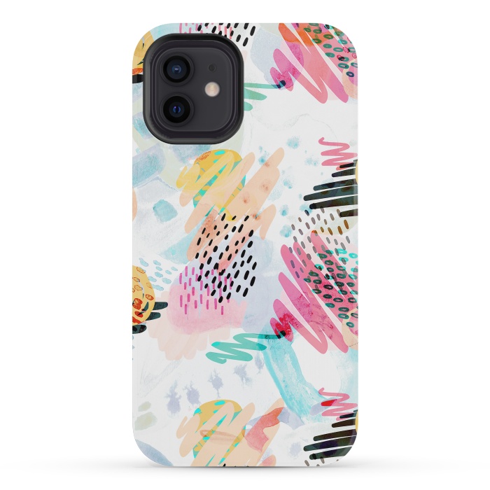iPhone 12 mini StrongFit Fun colorful summer doodles by Oana 