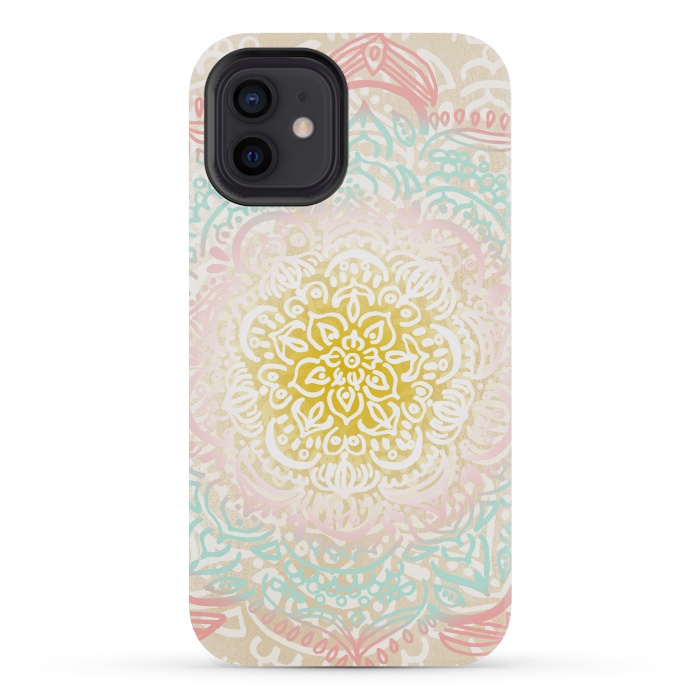 iPhone 12 mini StrongFit Desert Sunrise Mandala by Tangerine-Tane