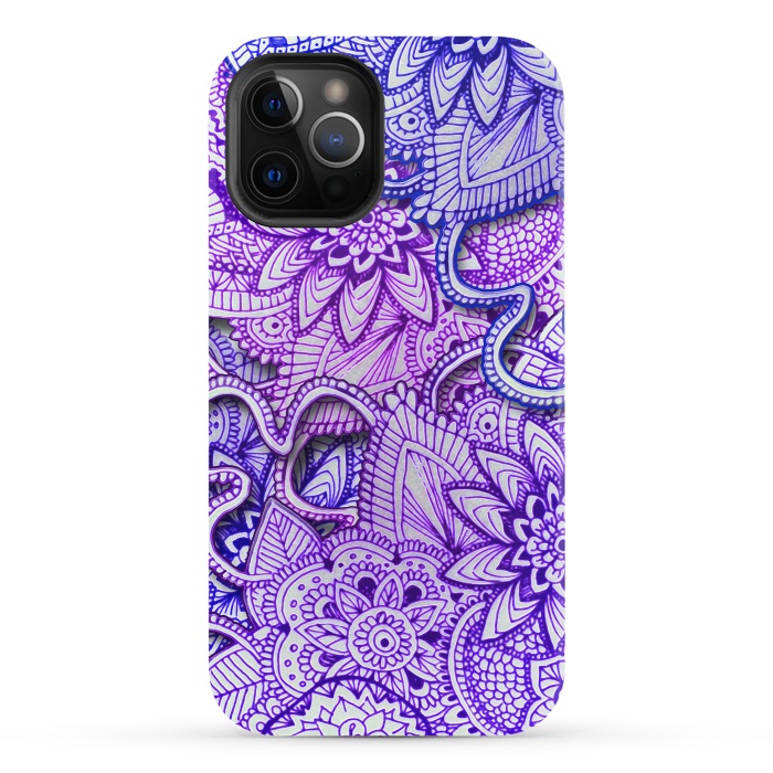 iPhone 12 Pro StrongFit Floral Doodle G582 by Medusa GraphicArt