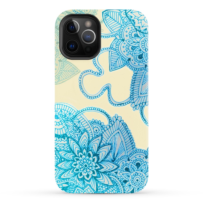 iPhone 12 Pro Max StrongFit Floral Doodle G580 by Medusa GraphicArt