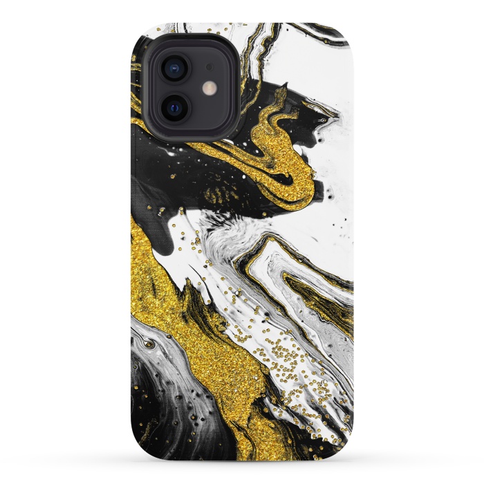 iPhone 12 StrongFit Luxe Black and Gold by Ashley Camille