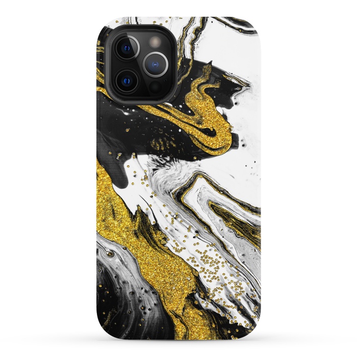 iPhone 12 Pro StrongFit Luxe Black and Gold by Ashley Camille