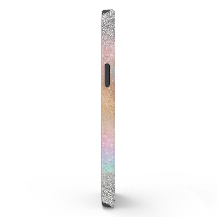 Elegant Silver Gold strokes rainbow glow Glitter abstract image