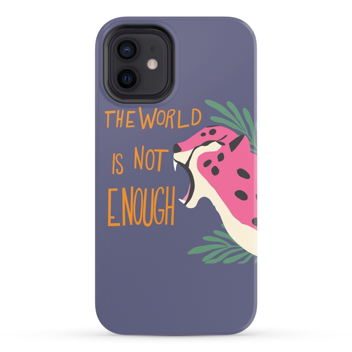 iPhone 12 StrongFit Cheetah - the world is not enough, purple by Jelena Obradovic