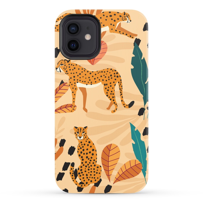iPhone 12 StrongFit Cheetah pattern 03 by Jelena Obradovic