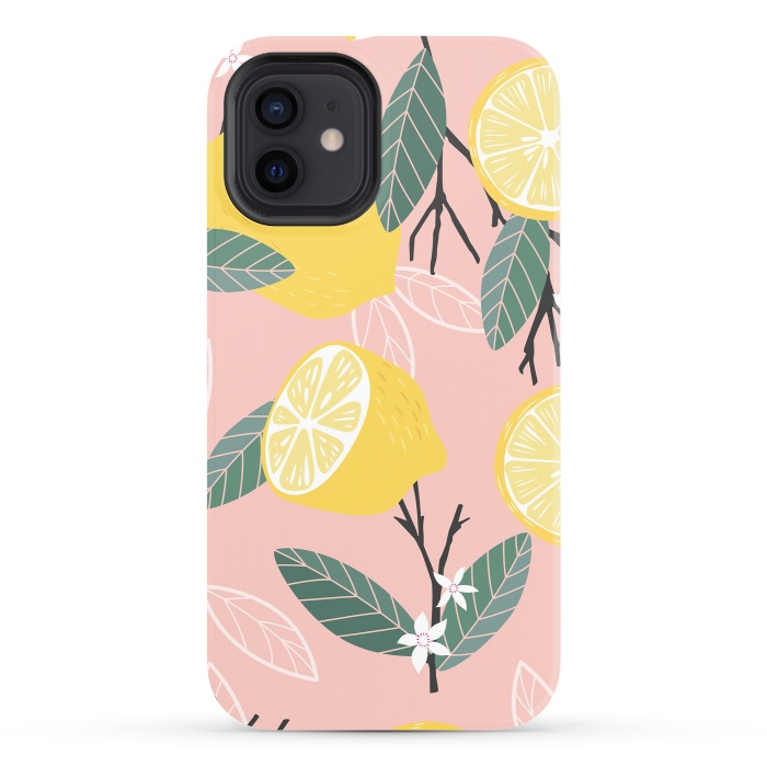 iPhone 12 StrongFit Lemon pattern 01 by Jelena Obradovic