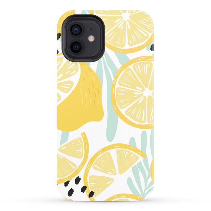 iPhone 12 StrongFit Lemon pattern 02 by Jelena Obradovic