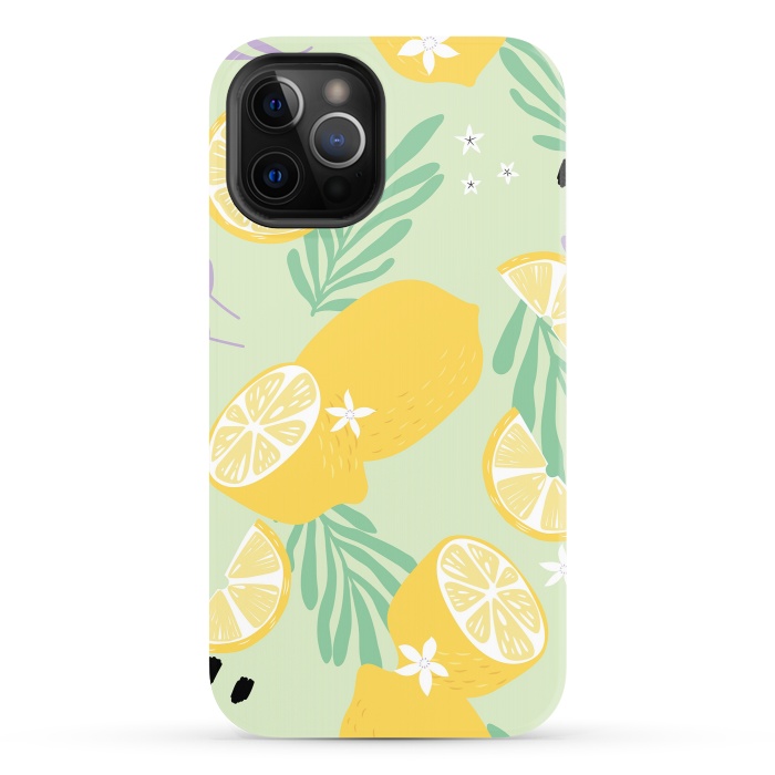 iPhone 12 Pro StrongFit Lemon pattern 04 by Jelena Obradovic