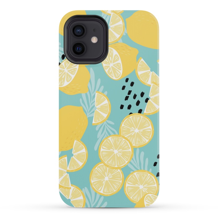 iPhone 12 mini StrongFit Lemon pattern 06 by Jelena Obradovic