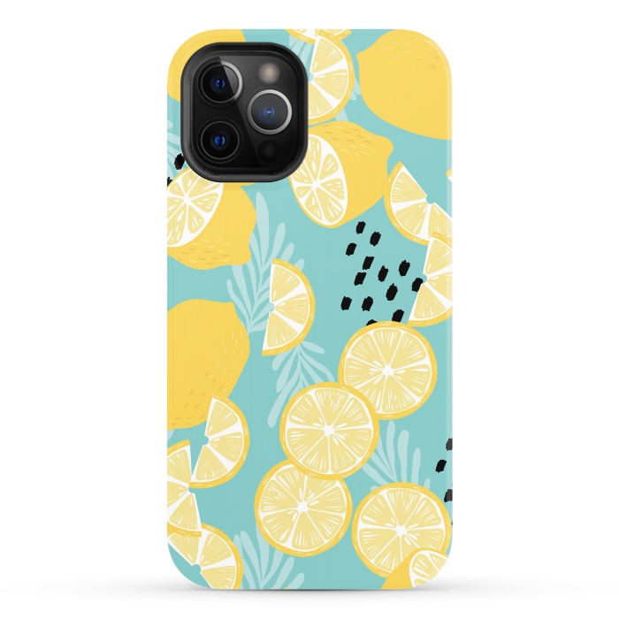 iPhone 12 Pro StrongFit Lemon pattern 06 by Jelena Obradovic