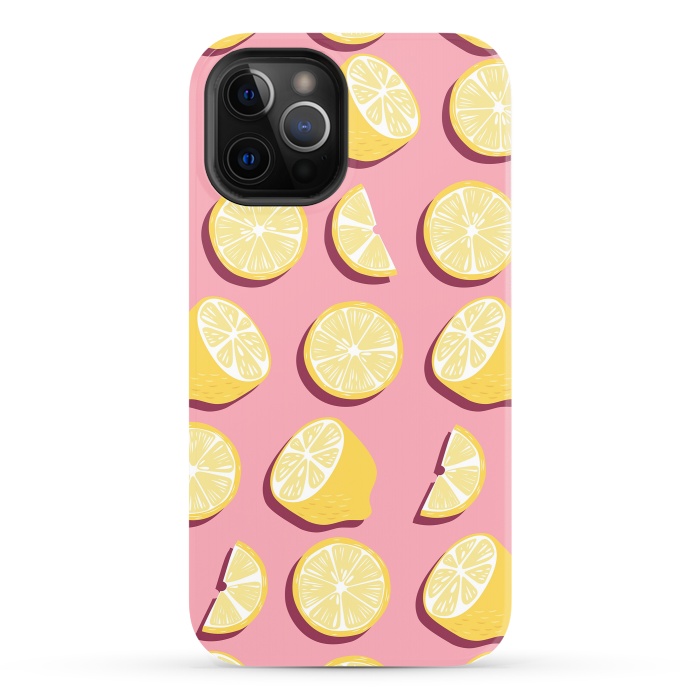 iPhone 12 Pro StrongFit Lemon pattern 07 by Jelena Obradovic