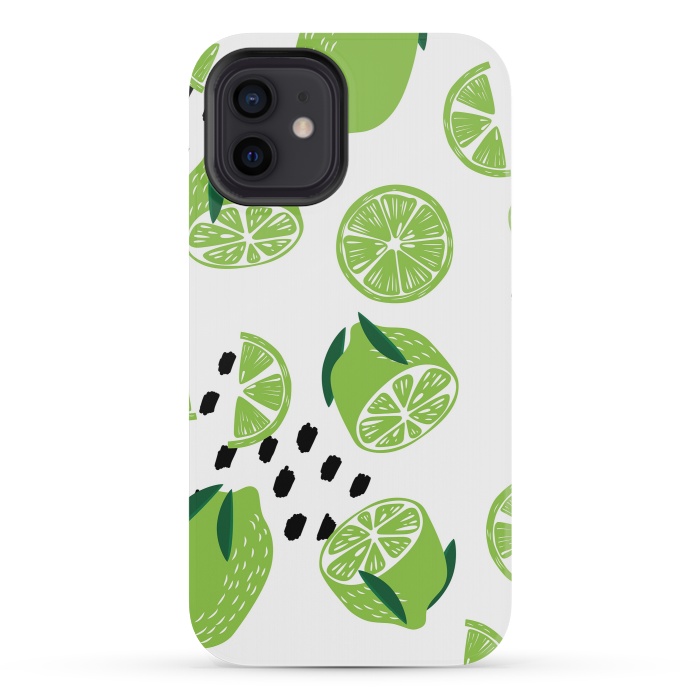 iPhone 12 mini StrongFit Lime pattern 01 by Jelena Obradovic