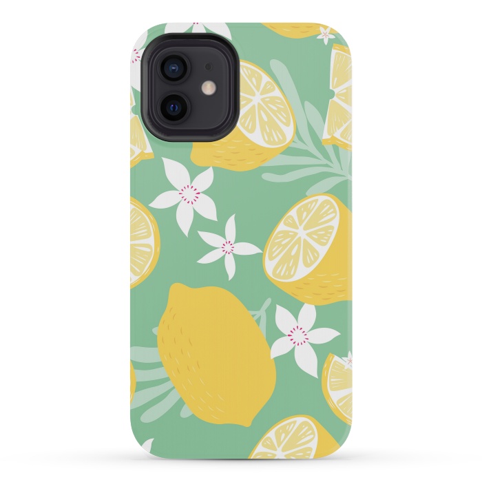 iPhone 12 mini StrongFit Lemon pattern 09 by Jelena Obradovic