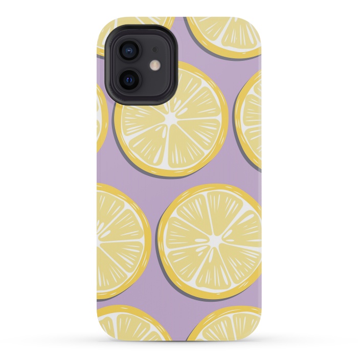 iPhone 12 mini StrongFit Lemon pattern 10 by Jelena Obradovic