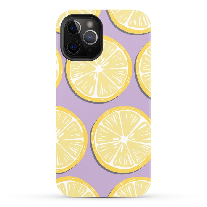 iPhone 12 Pro StrongFit Lemon pattern 10 by Jelena Obradovic
