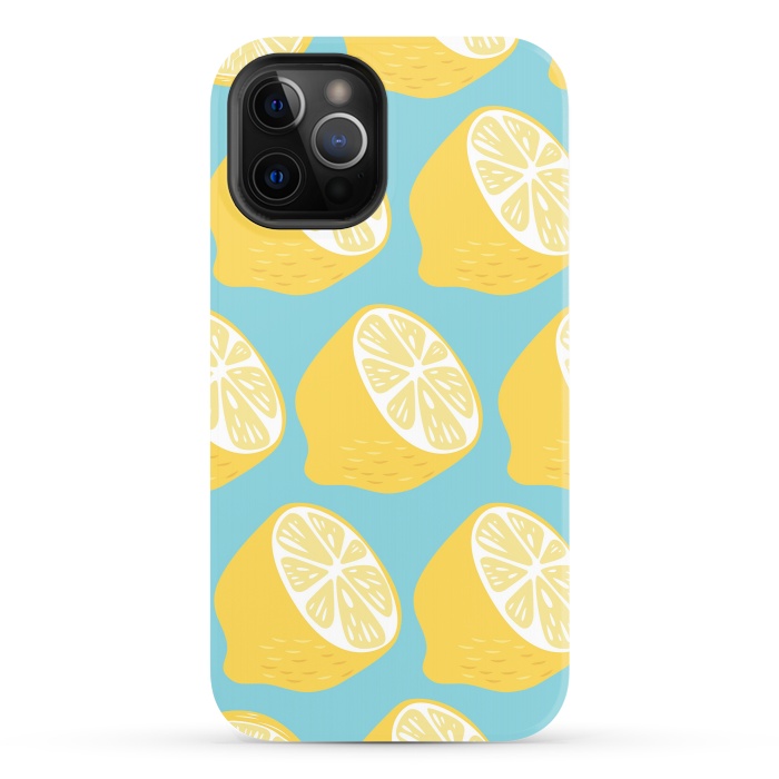 iPhone 12 Pro StrongFit Lemon pattern 13 by Jelena Obradovic