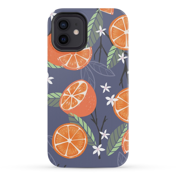 iPhone 12 mini StrongFit Orange pattern 01 by Jelena Obradovic