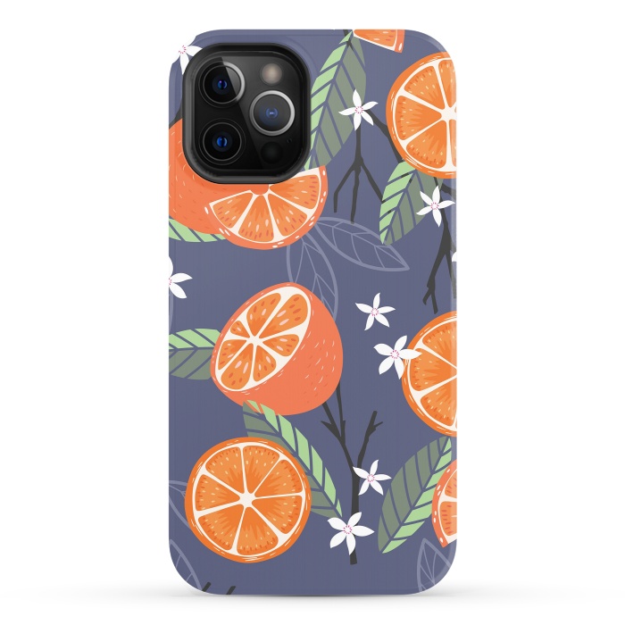iPhone 12 Pro StrongFit Orange pattern 01 by Jelena Obradovic