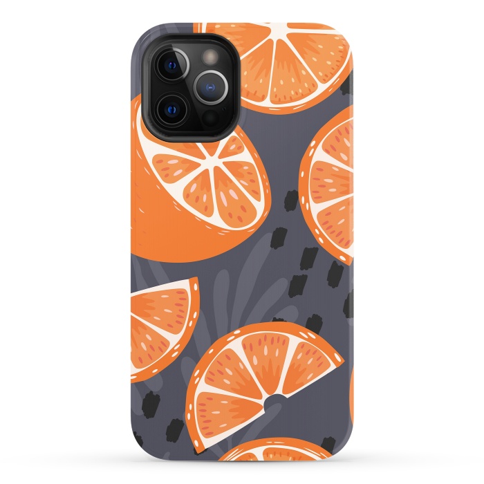 iPhone 12 Pro StrongFit Orange pattern 02 by Jelena Obradovic