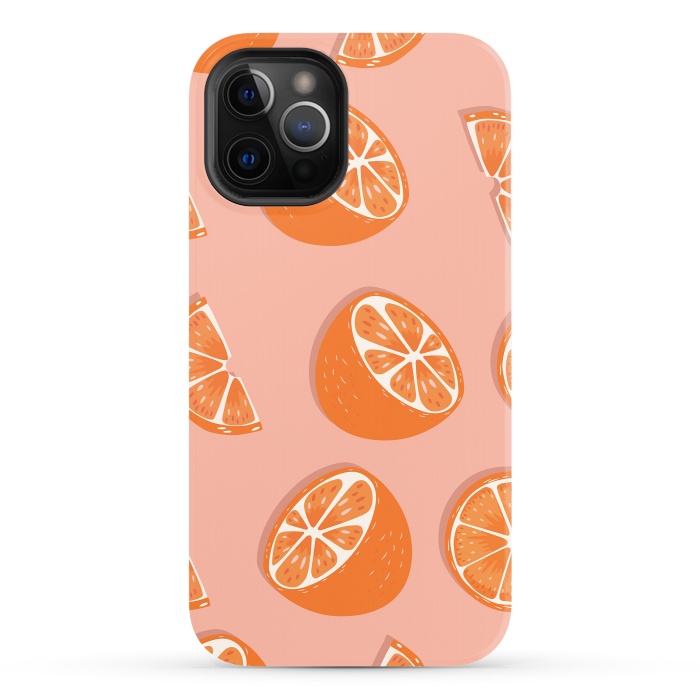 iPhone 12 Pro StrongFit Orange pattern 03 by Jelena Obradovic