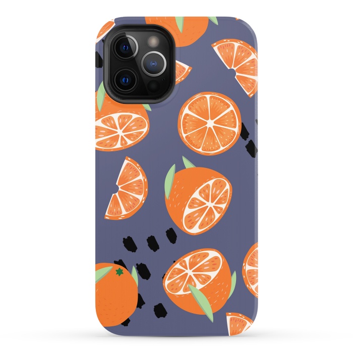 iPhone 12 Pro StrongFit Orange pattern 05 by Jelena Obradovic