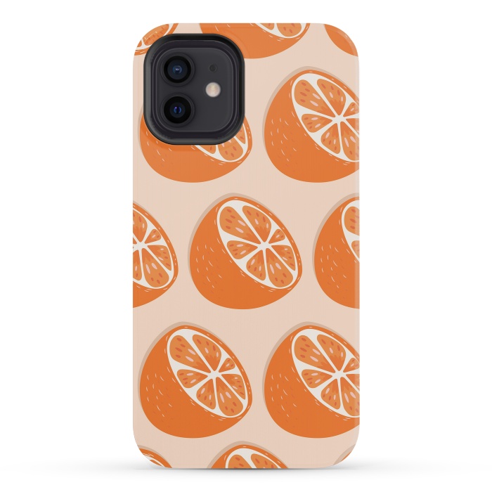 iPhone 12 mini StrongFit Orange pattern 07 by Jelena Obradovic