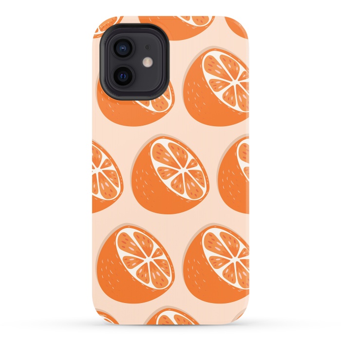 iPhone 12 StrongFit Orange pattern 07 by Jelena Obradovic
