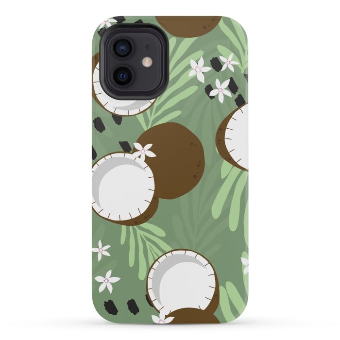 iPhone 12 mini StrongFit Coconut pattern 01 by Jelena Obradovic