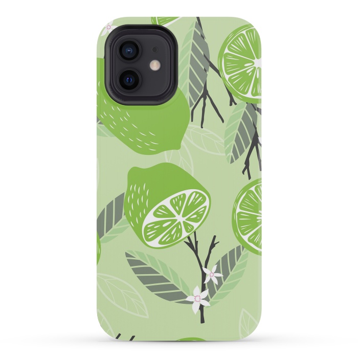 iPhone 12 mini StrongFit Lime pattern 02 by Jelena Obradovic