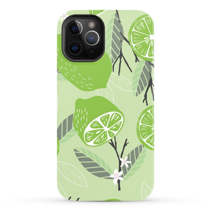 iPhone 12 Pro StrongFit Lime pattern 02 by Jelena Obradovic