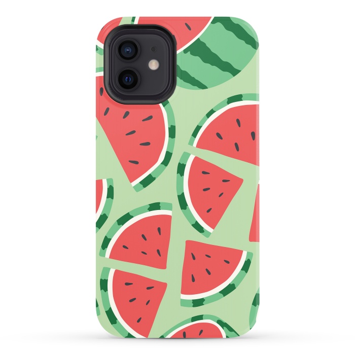 iPhone 12 StrongFit Watermelon pattern 01 by Jelena Obradovic