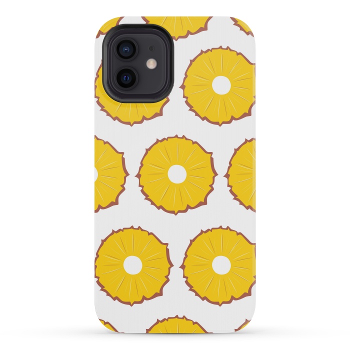 iPhone 12 mini StrongFit Pineapple pattern 01 by Jelena Obradovic