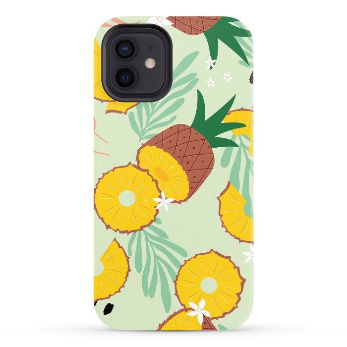 iPhone 12 StrongFit Pineapple pattern 03 by Jelena Obradovic