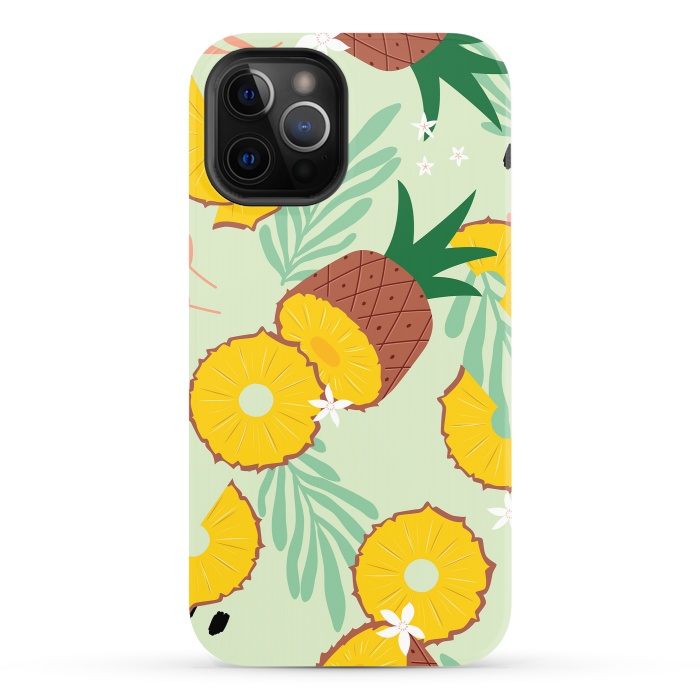 iPhone 12 Pro StrongFit Pineapple pattern 03 by Jelena Obradovic