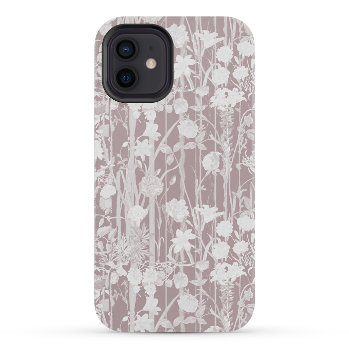 iPhone 12 mini StrongFit Dusty pink botanical flower garden by Oana 