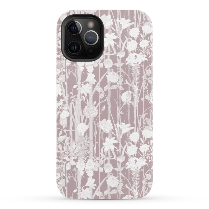 iPhone 12 Pro StrongFit Dusty pink botanical flower garden by Oana 