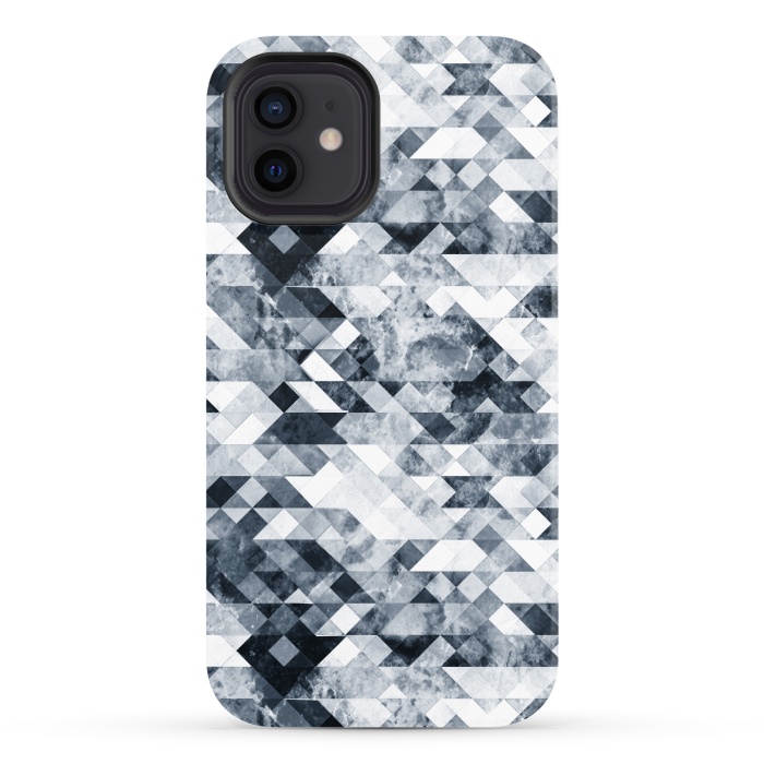 iPhone 12 StrongFit Geometric grunge marble tiles by Oana 