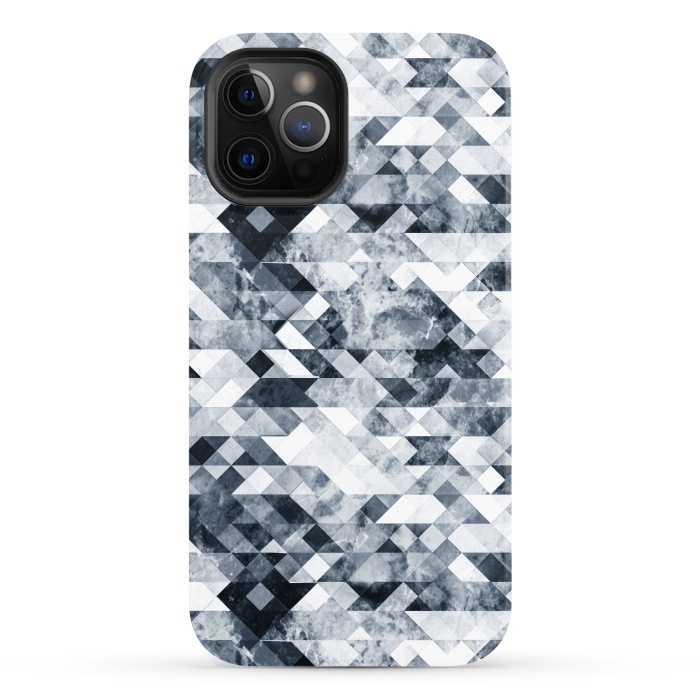 iPhone 12 Pro StrongFit Geometric grunge marble tiles by Oana 