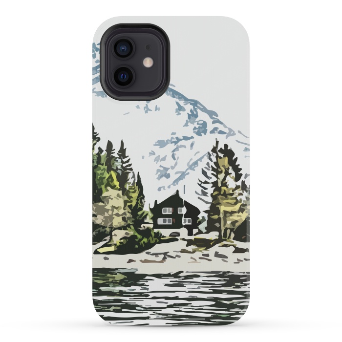 iPhone 12 mini StrongFit Mountain Forest by Creativeaxle