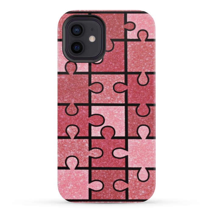 iPhone 12 mini StrongFit Pink puzzle by CAS