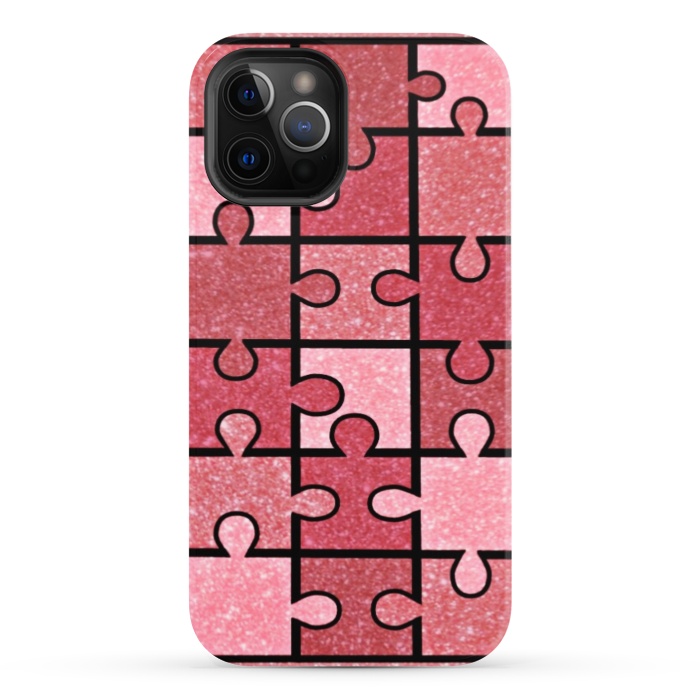 iPhone 12 Pro StrongFit Pink puzzle by CAS