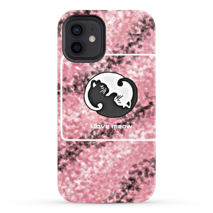 iPhone 12 StrongFit Yinyang Cat pink by CAS