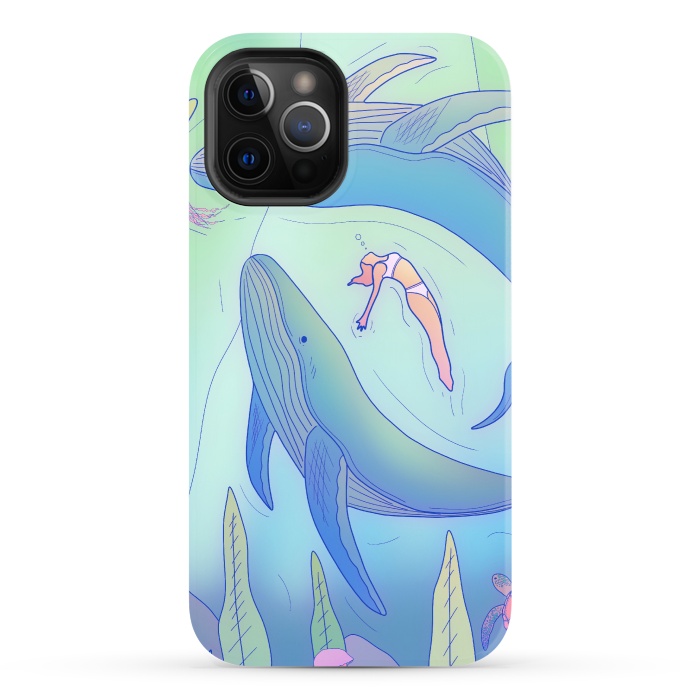 iPhone 12 Pro StrongFit The girl and the whales by Steve Wade (Swade)