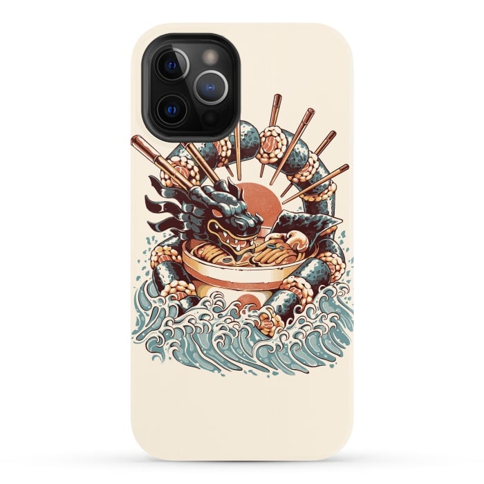 iPhone 12 Pro StrongFit Dragon Sushi Ramen by Ilustrata