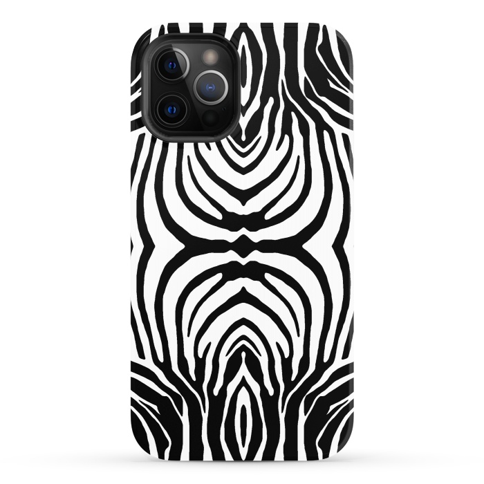 iPhone 12 Pro StrongFit White zebra stripes by Oana 